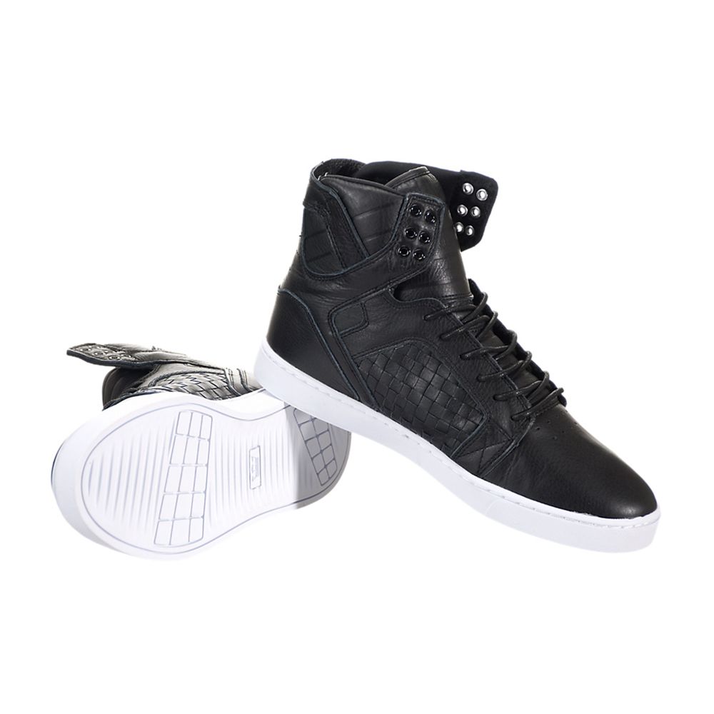 Baskets Montantes Supra SkyTop LX Noir Black/Black-White Homme | WHV-29078632